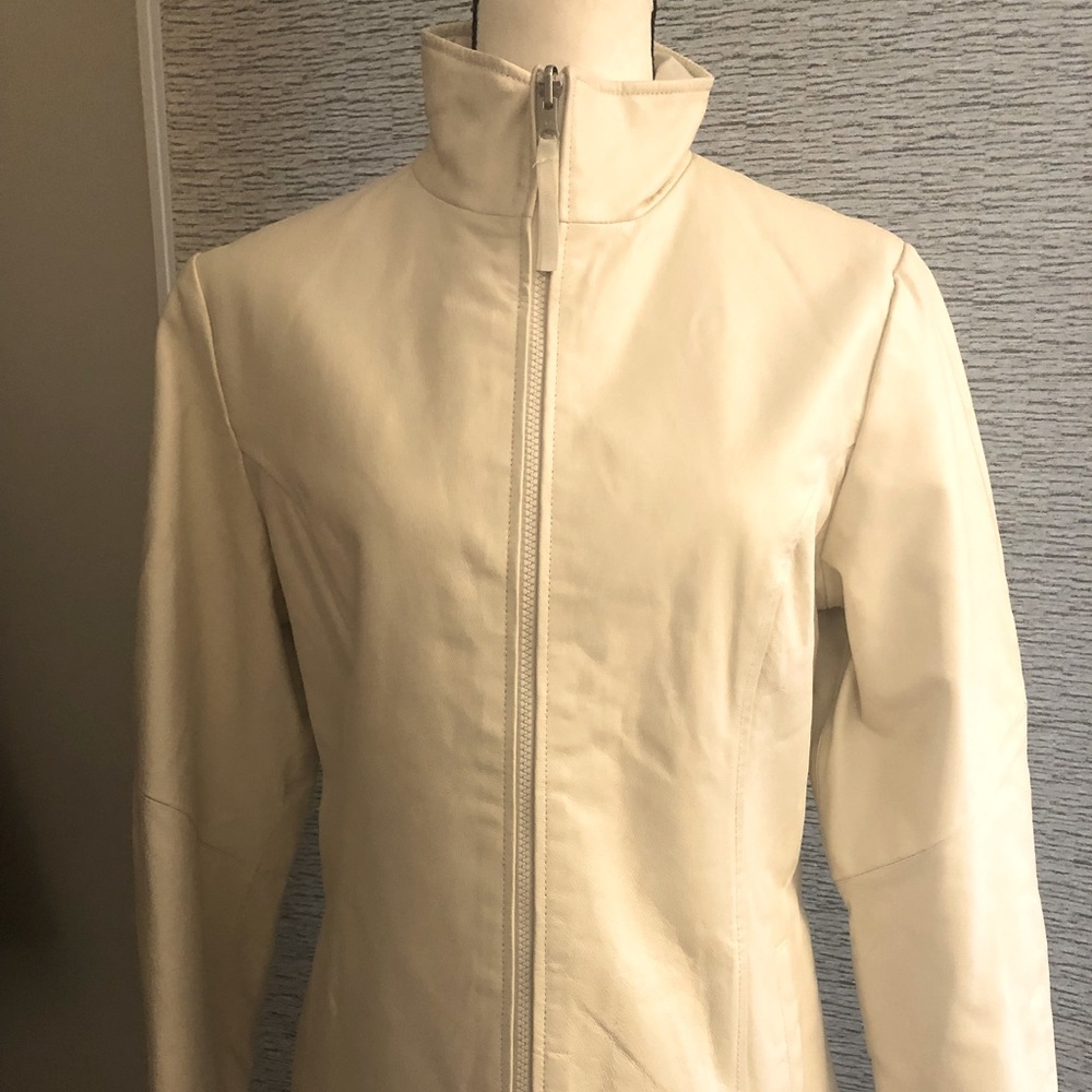 NWOT Ecru Leather jacket